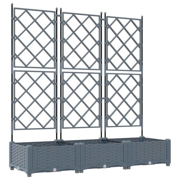 Градинска саксия 3 бр. Светлосиво 120 x 40 x 125,5 см ПП