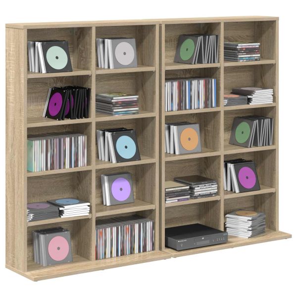 Кабинет за CD 2 бр. Дъб сонома 65 x 23,5 x 97,5 см
