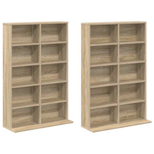 Кабинет за CD 2 бр. Дъб сонома 65 x 23,5 x 97,5 см