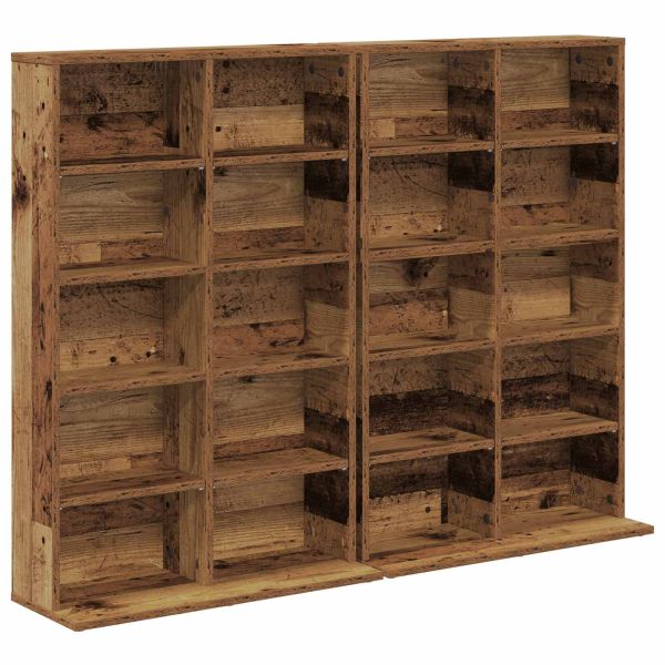 Кабинет за CD 2 бр. Старо дърво 65 x 23,5 x 97,5 см
