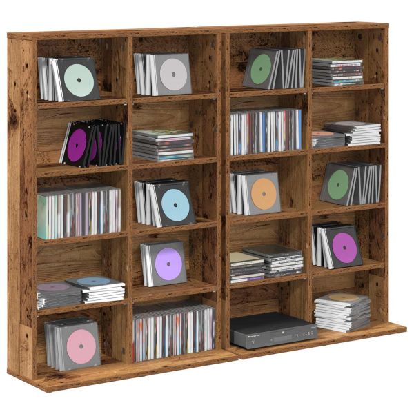 Кабинет за CD 2 бр. Старо дърво 65 x 23,5 x 97,5 см