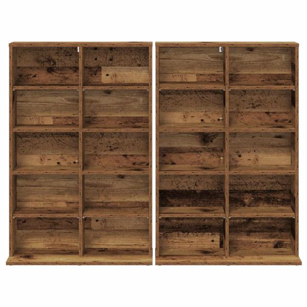 Кабинет за CD 2 бр. Старо дърво 65 x 23,5 x 97,5 см