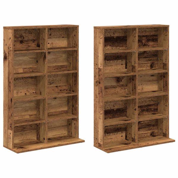 Кабинет за CD 2 бр. Старо дърво 65 x 23,5 x 97,5 см