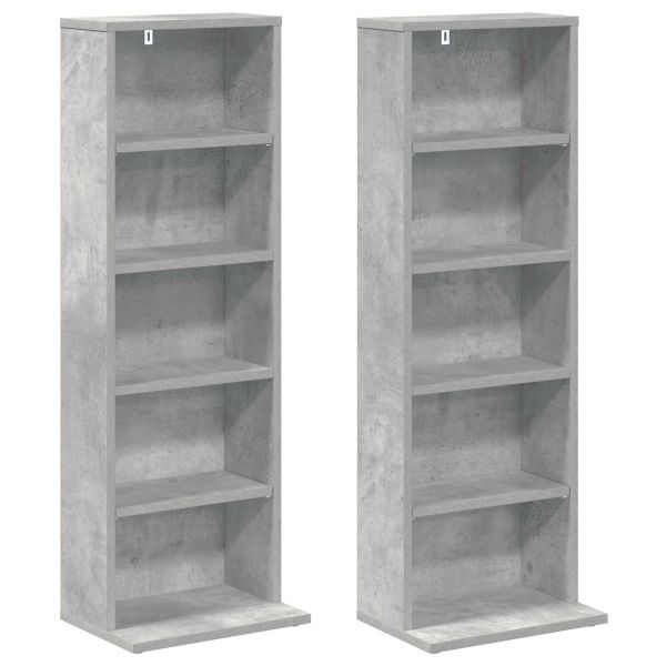 Кабинет за CD 2 бр. Бетонно сиво 33 x 23,5 x 97,5 см