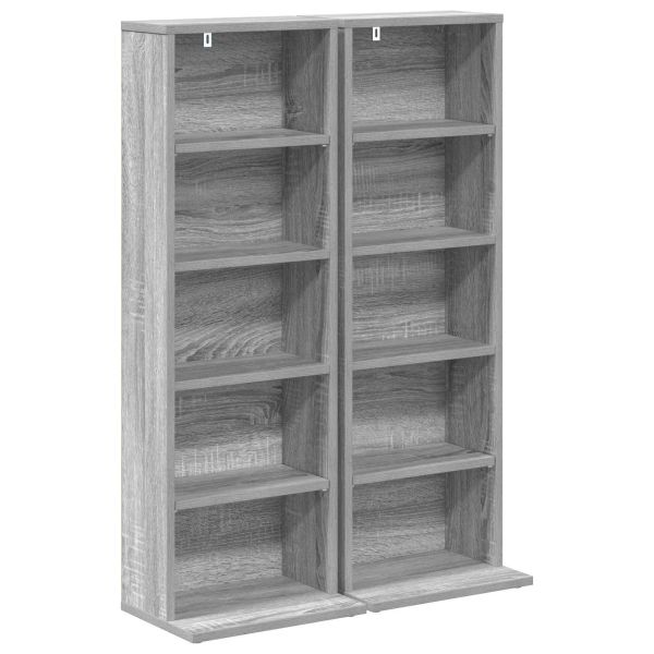 Кабинет за CD 2 бр. Сив Сонома 33 x 23,5 x 97,5 см