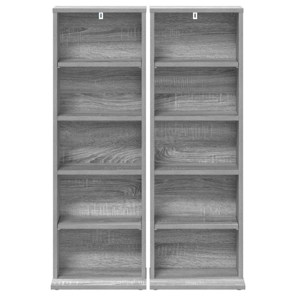 Кабинет за CD 2 бр. Сив Сонома 33 x 23,5 x 97,5 см
