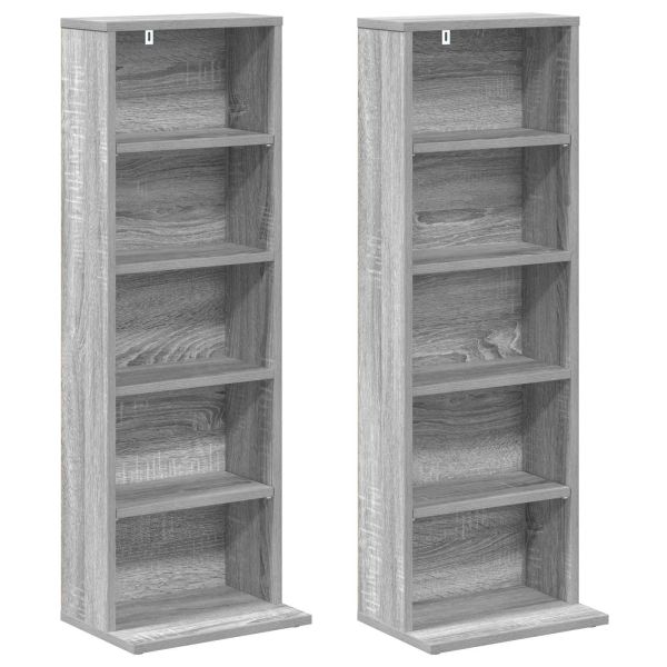 Кабинет за CD 2 бр. Сив Сонома 33 x 23,5 x 97,5 см