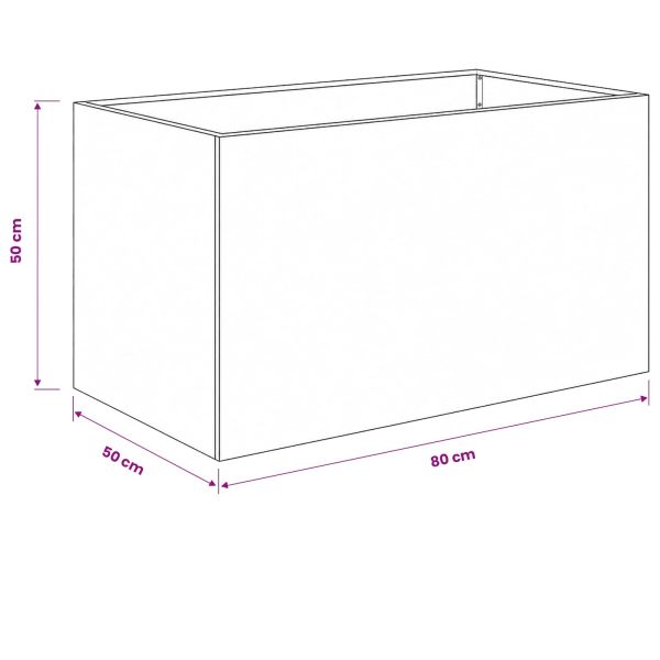 Градинска саксия 2 бр. Антрацит 80 x 50 x 50 см