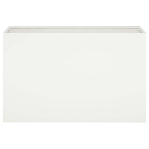 Градинска саксия Бяло 80 x 40 x 50 cm Студено валцована стомана