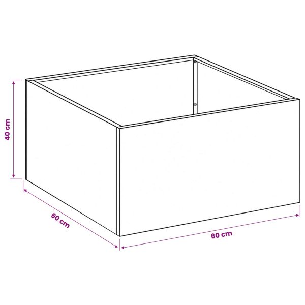 Градинска саксия Черно 60 x 60 x 40 cm