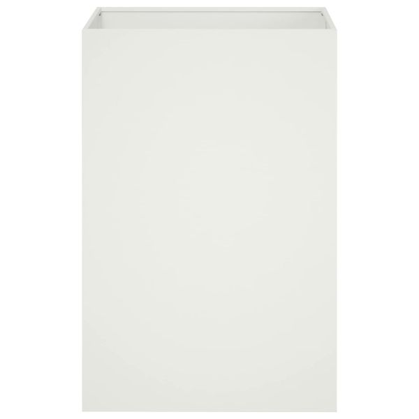 Градинска саксия Бяло 40 x 40 x 75 cm Студено валцована стомана