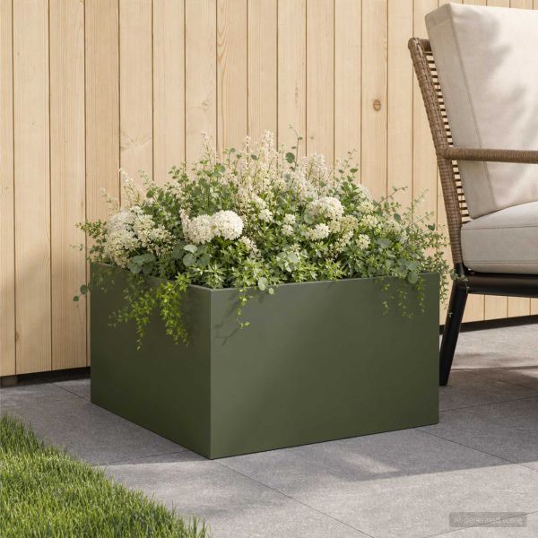 Градинска саксия Маслиненозелено 60 x 60 x 30 cm