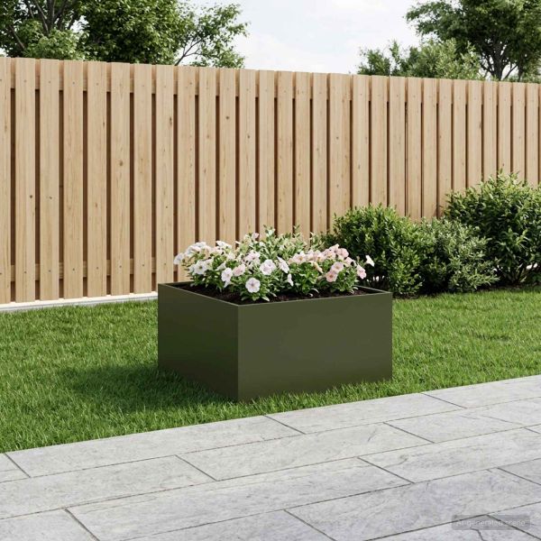 Градинска саксия Маслиненозелено 80 x 80 x 40 cm