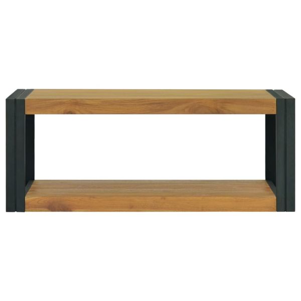 Стенен шкаф за баня, 90x45x35 см, тиково дърво масив