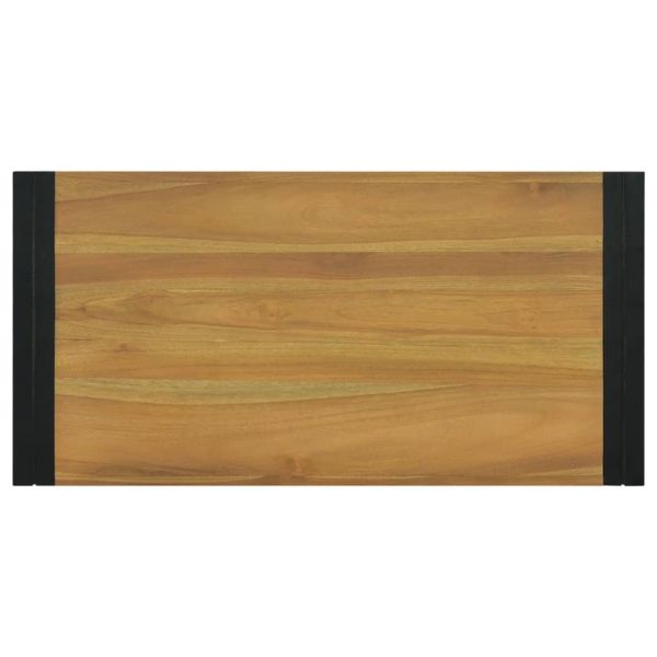 Стенен шкаф за баня, 90x45x35 см, тиково дърво масив
