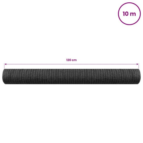 Засенчваща мрежа антрацит 1,2x10 м HDPE 75 г/м²