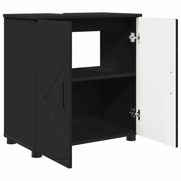Комплект мебели за баня 3 бр. Черно 61 x 35 x 64 см