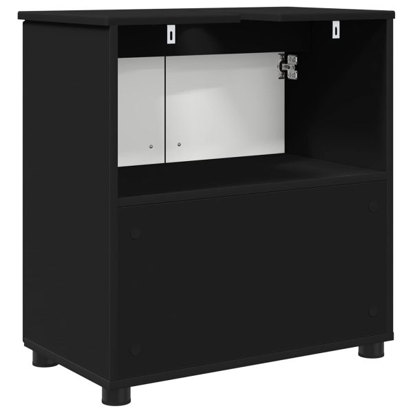 Шкаф за баня Черно 61 x 35 x 64 см Инженерна дървесина, Метал