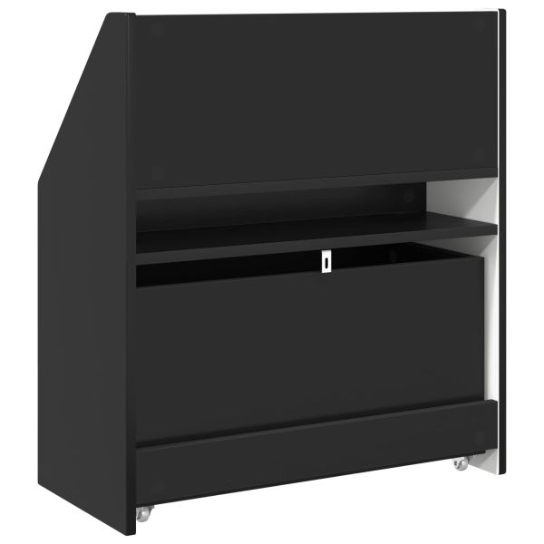 Детска рафт за книги с чекмедже Черно 60 x 29,5 x 69 см