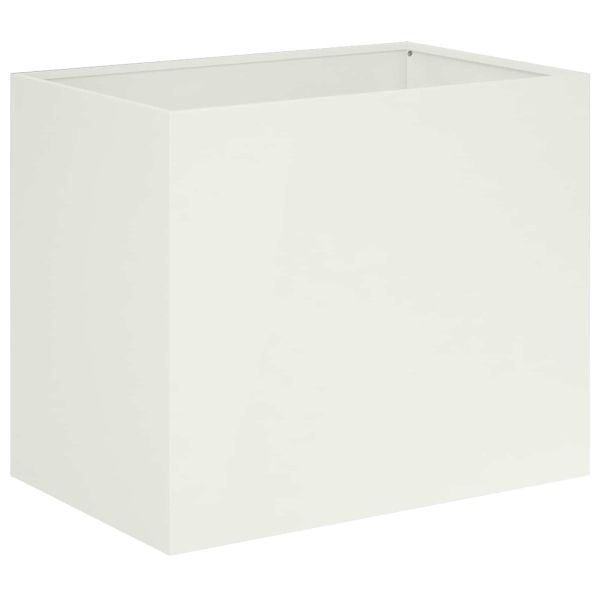 Градинска саксия Бяло 60 x 40 x 50 cm Студено валцована стомана