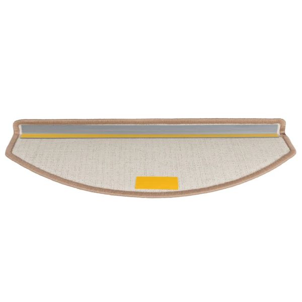 Изтривалки за стълби, 10 бр., 65x24x4 см, светлокафяви, полукръгли, големи