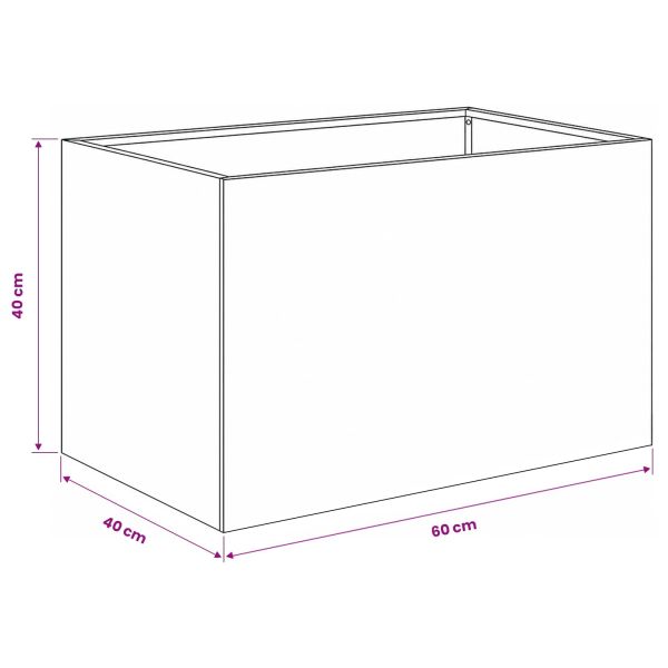 Градинска саксия Сребристо 60 x 40 x 40 см Неръждаема стомана