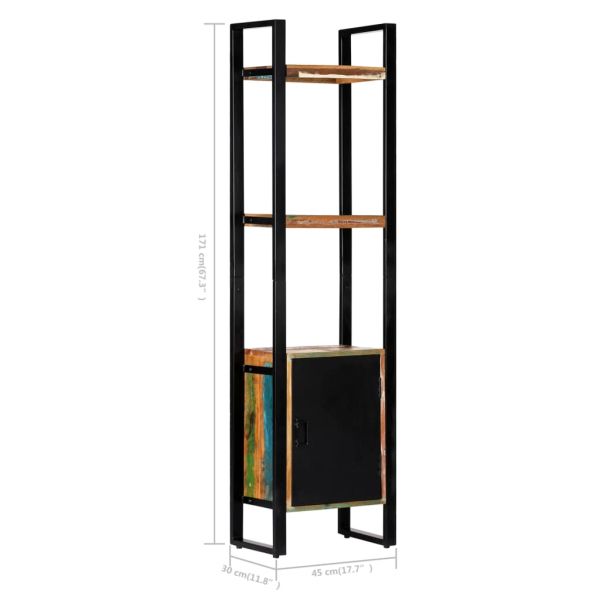 Етажерка за книги, 45x30x171 см, регенерирано дърво масив