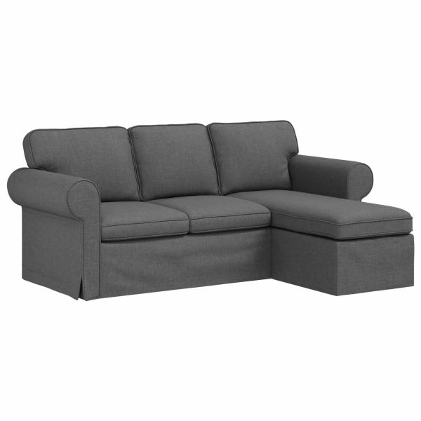 Диван Тъмен сив 195 x 138 x 80 см текстил