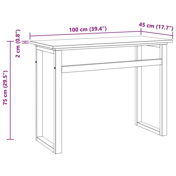 Бюро Натурално Солидно тиково дърво 100 x 45 x 75см