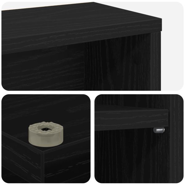Кабинет за CD 2 бр. Черен дъб 60 x 17 x 92 см