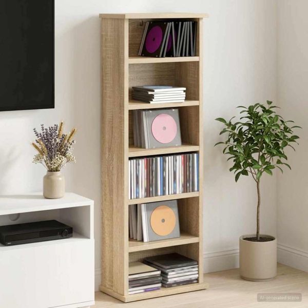 Кабинет за CD Дъб сонома 60 x 17 x 92 см Инженерна дървесина