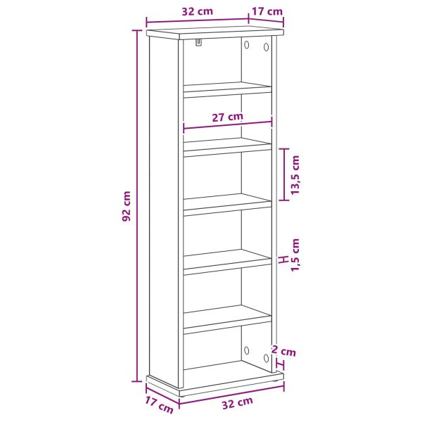 Кабинет за CD Дъб сонома 60 x 17 x 92 см Инженерна дървесина