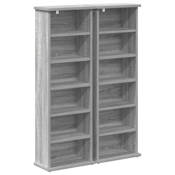 Кабинет за CD 2 бр. Сив Сонома 60 x 17 x 92 см