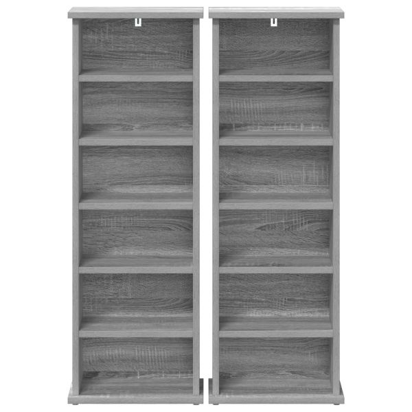 Кабинет за CD 2 бр. Сив Сонома 60 x 17 x 92 см