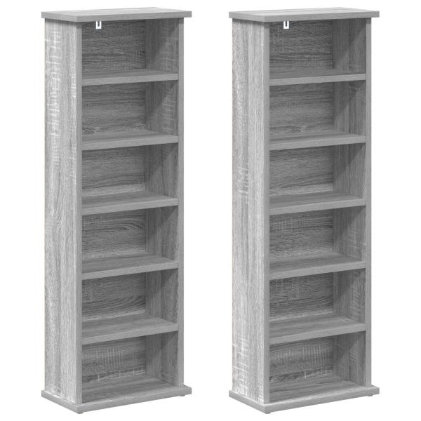 Кабинет за CD 2 бр. Сив Сонома 60 x 17 x 92 см