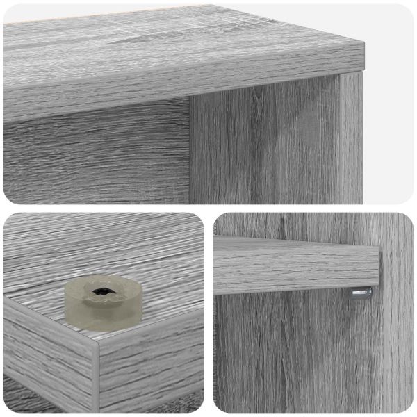 Кабинет за CD 2 бр. Сив Сонома 60 x 17 x 92 см