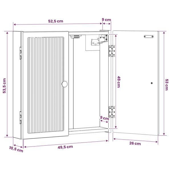 Кабинет за дартборд EDE Сив Сонома 52,5 x 10,5 x 53,5 см