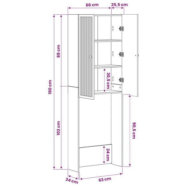 Тоалетна Шкаф EDE Дъб артизан 66 x 25,5 x 190 см