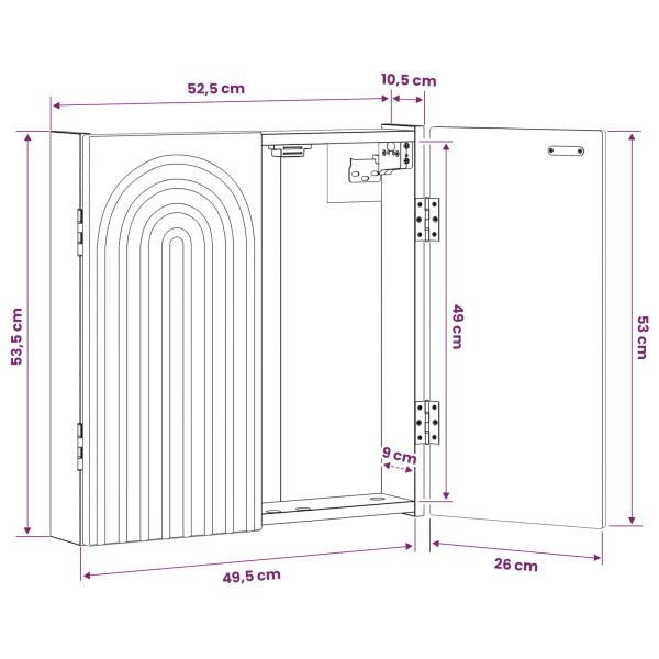 Кабинет за дартборд ALKMAAR Черно 52,5 x 10,5 x 53,5 см