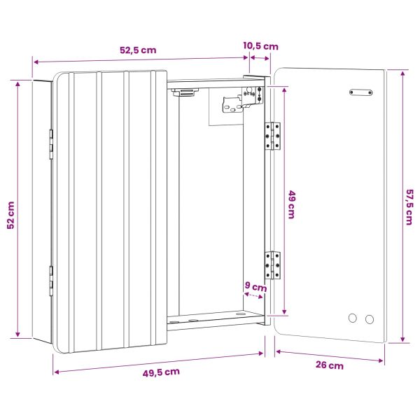 Кабинет за дартборд ZWOLLE Черно 52,5 x 10,5 x 57,5 см