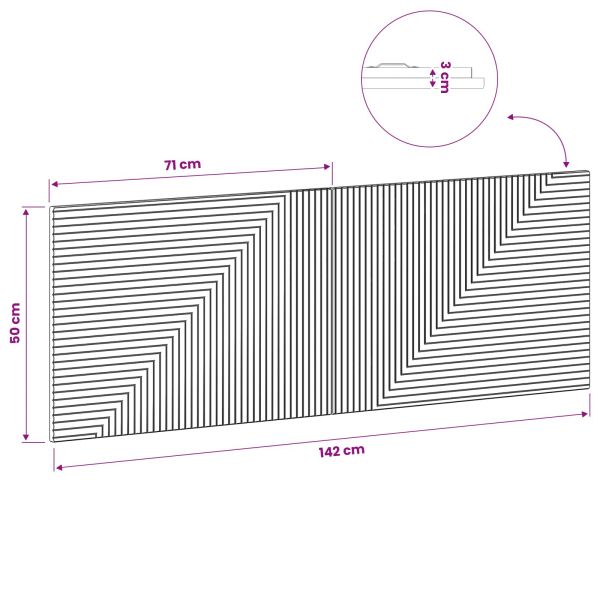 Табла за легло за стена HAARLEM Сив Сонома Инженерна дървесина