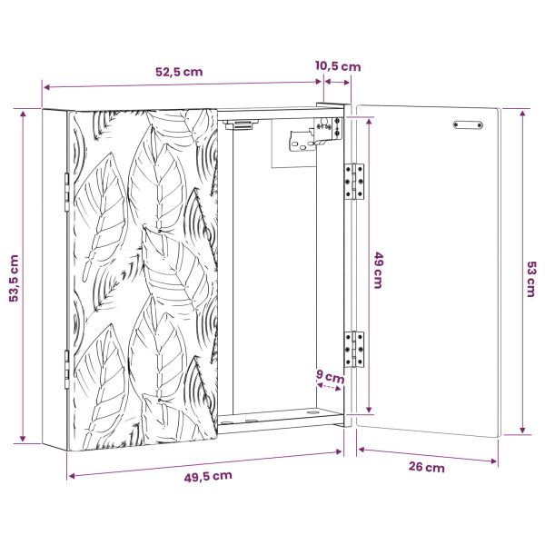 Кабинет за дартборд DELFT Старо дърво 52,5 x 10,5 x 53,5 см