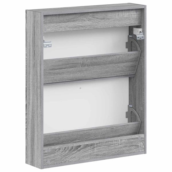Стенно шкафче за обувки HOORN 71 x 17 x 86 см Сив Сонома