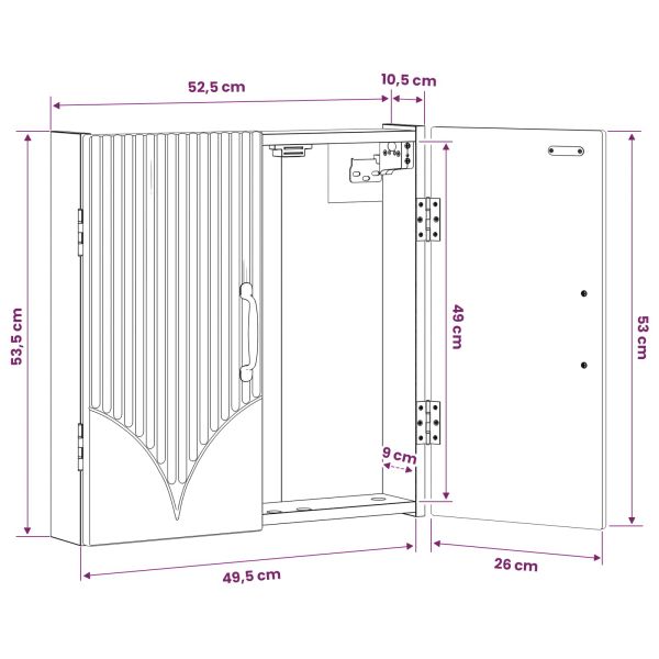 Кабинет за дартборд HOORN Бетонно сиво 52,5 x 10,5 x 53,5 см