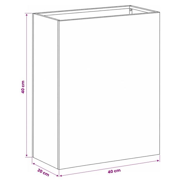 Градинска саксия 2 бр. Антрацит 40 x 20 x 40 см