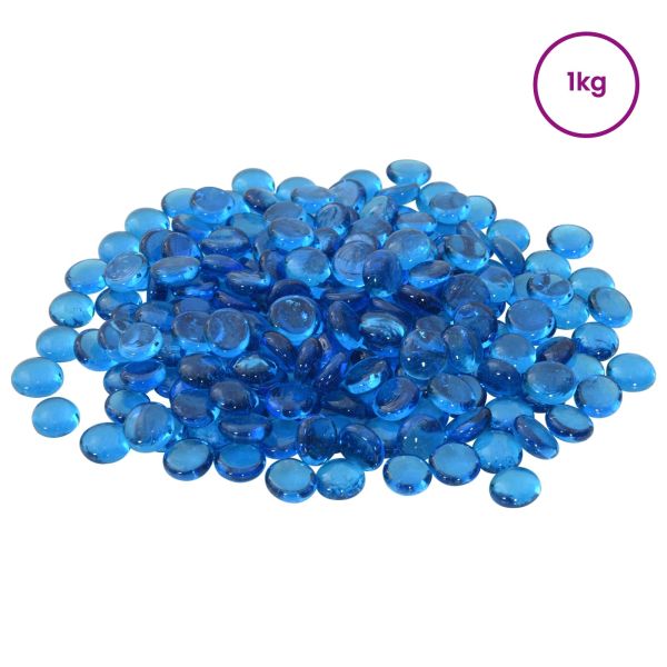 Стъклени камъчета 17-19 мм Небесно синьо Стъкло