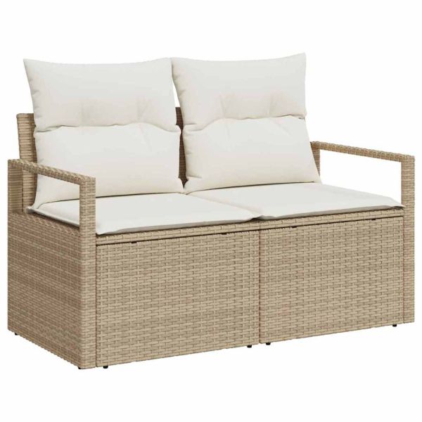 Градински Софа Комплект 8 бр. 7-Брой места Бежов и кремав
