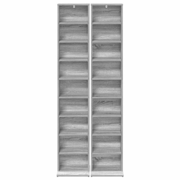 Кабинет за CD 2 бр. Сив Сонома 33 x 23,5 x 175 см