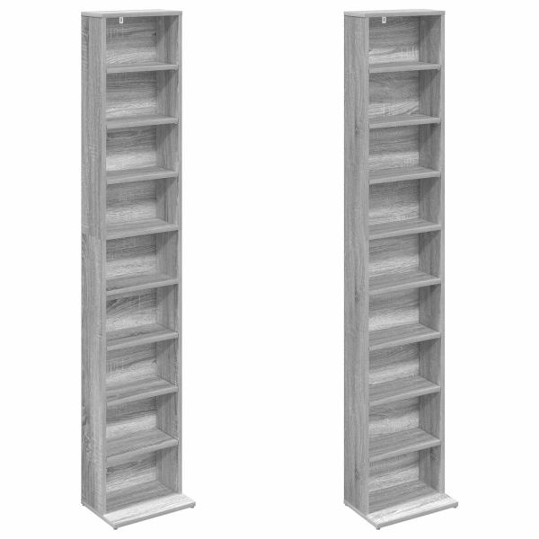 Кабинет за CD 2 бр. Сив Сонома 33 x 23,5 x 175 см