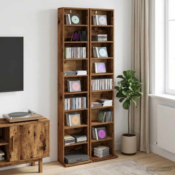 Кабинет за CD 2 бр. Старо дърво 33 x 23,5 x 175 см